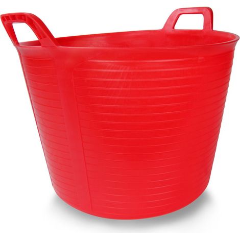 Verde - Secchio da 35 litri in plastica flessibile con manici (1/3)