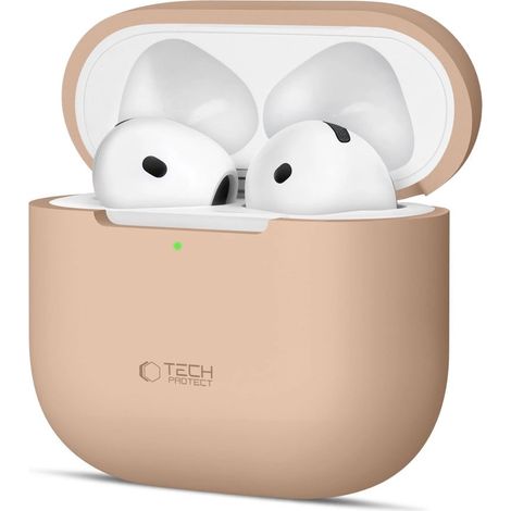 Étui en silicone Tech-Protect pour Apple AirPods 4 - Beige (1/5)