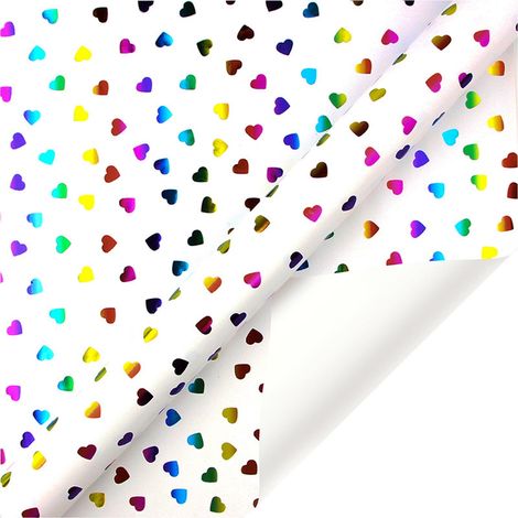 Papier d'emballage - Papier cadeau métallisé coloré - Pour emballage de cadeaux de Noël - 70 x 50 cm - 1 unité