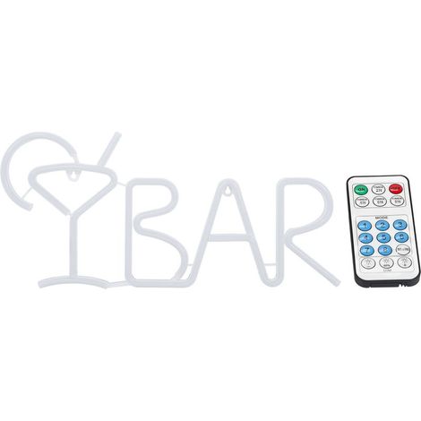 Enseigne LED néon bar lettres PVC multicolore USB batterie 8 modes mur table fête (1/5)