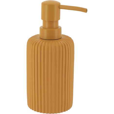 Seifenspender rund gestriegelt polyresin 230 ml - senf - Tendance
