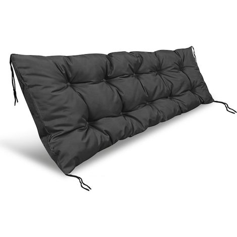 Coussin décoratif pour banc en palettes, imperméable, noir, 120 x 40 cm (1/5)