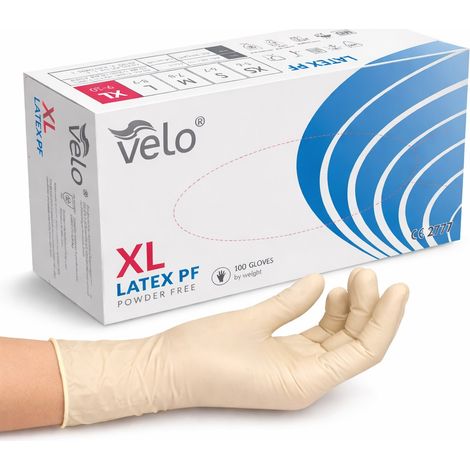 Velo XL - Gants de diagnostic en latex sans poudre, paquet de 100 (1/3)