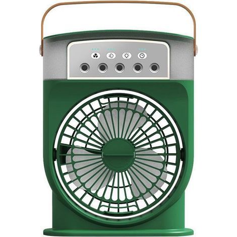 Ventilateur brumisateur portable, mini climatiseur de bureau avec réservoir d'eau de 600 ml - vert (1/3)