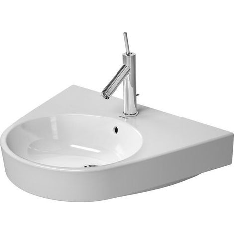Lavabo Duravit STARCK 2avec trop plein plage de robinettrie 650x500mm 1 trou de robinetterie blanc