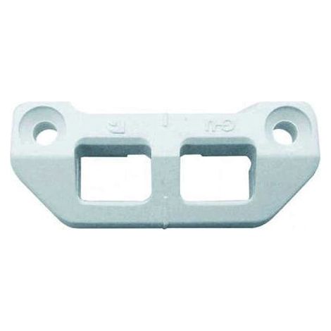 Ferco – Gâche pour crémone double nylon blanc – Résistante aux impacts – Conçue pour portes PVC – Design rond pour fermeture sécurisée