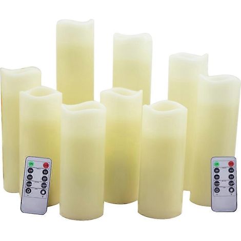 Bougies LED sans flamme avec télécommande, fonctionnant sur piles, pour la décoration de cheminées d'églises et de mariages (1/5)