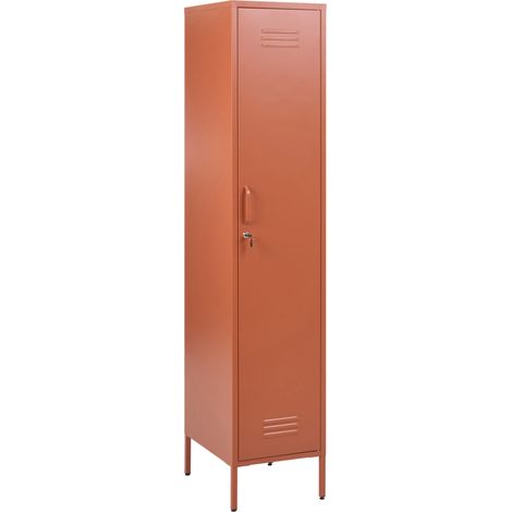 Armario de metal moderno para oficina con 5 estantes taquilla alta marrón dorado Frome (1/5)