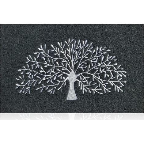 Non-slip mat with tree pattern, polypropylene rubber, for entrance, hallway, kitchen, 45x70cm (1/5)