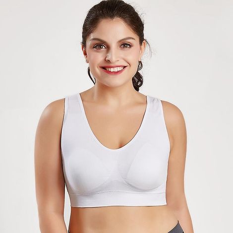 Soutien-gorge de yoga grande taille pour femme, rembourré, sans armatures, idéal pour la relaxation