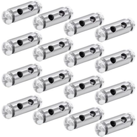 20 serre-câbles en acier inoxydable avec capuchon, adaptés aux câbles en acier à double extrémité, tendeurs de câble en acier inoxydable avec écrous, adaptés aux cordes à rideaux et aux cordes à linge