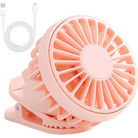 Ventilateur de Pincement,Ventilateur Mini Portable Rechargeable Avec Pince Solide - Ventilateur Personnel Rafraîchissant Sur Batterie Compact Pour Voyage Extérieur Maison Poussette Parasol (1/5)
