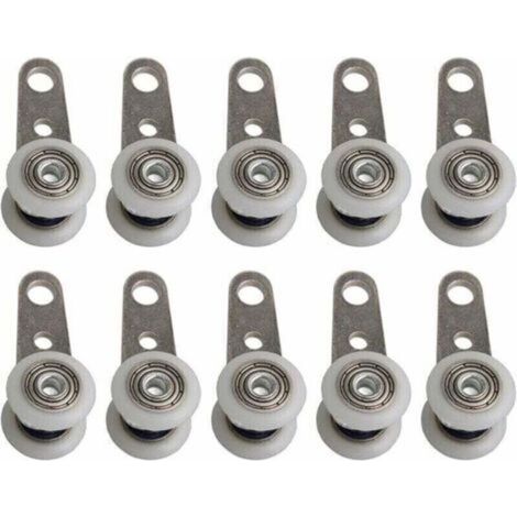 Set mit 10 Rollen für Erkerfenster oder Schiebetüren – Metall und Kunststoff – 4,5 x 1,9 cm (1/5)