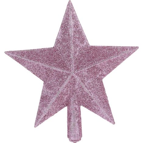 Étoile - Décor De Noël - 15 cm - Rose - Pour Sommet D'Arbre De Noël - 1 Pièce (1/5)