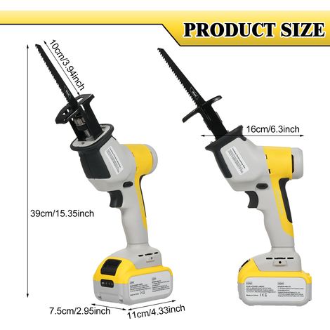 20V Brushless Cordless Reciprocating Saw 0-3000 RPM with 4.0Ah Battery and Charger Tool-free Blade Change LED Working Light for Wood Metal PVC Cutting (1/5)