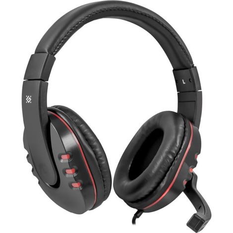 Auriculares para juegos Defender WARHEAD G-160 con micrófono, color negro y rojo + GAME