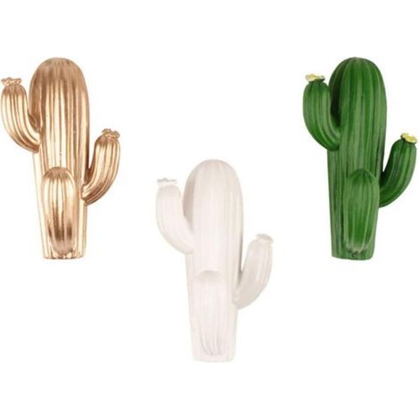 3 Pièces crochet auto-adhésif adhésifs muraux décoratifs support mural crochet de rangement d'épicerie crochet porte-manteau cactus patère crochet mural brancher,548cm (1/5)