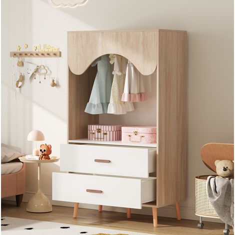 Armario infantil abierto con barra y 2 cajones 80 x 46 x 141,5 cm HAVRYA (1/5)