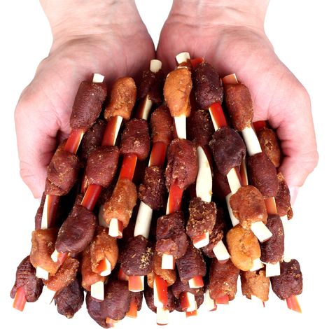 Hunde-Delikatessen Fleischspieße mit Ente, Huhn und Rind Hau&Miau 500g