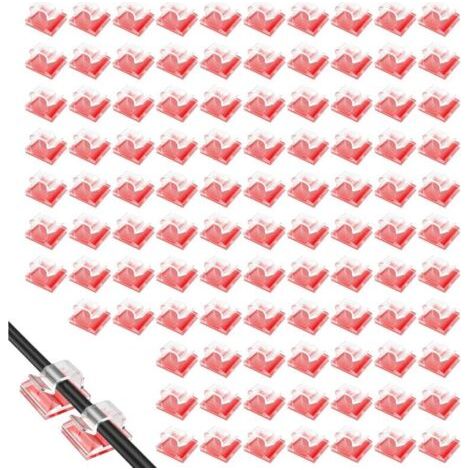 BUNTHAUS PA 100 Stück selbstklebende Kabelclips, selbstklebende Kabelbinder, Wandklebehaken, transparenter Kabel-Organizer zur Aufbewahrung, Befestigung und Kabelmanagement, Klebeclips für Zuhause (1/4)