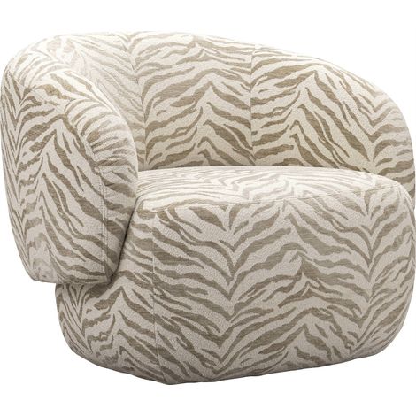 Fauteuil lounge beige motif tigre - beige motif tigre (1/5)