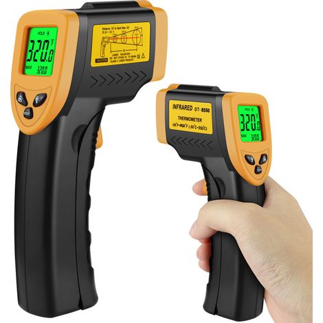 Infrarot-Thermometer kontaktlos – Digitales Temperaturmessgerät mit einstellbarer Emissivität für Küche, Ofen, BBQ, Gefrierschrank & Fleisch (1/5)