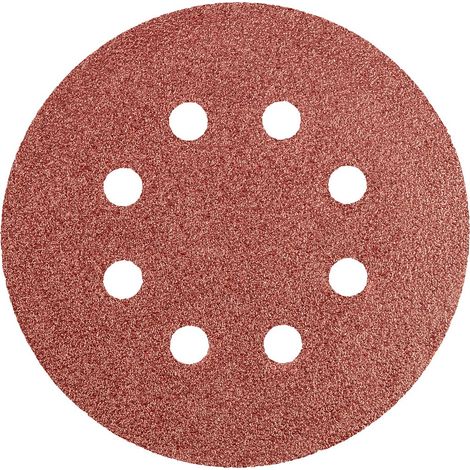 Discos de lijado de 125 mm, K60, 5 unidades, con 8 agujeros