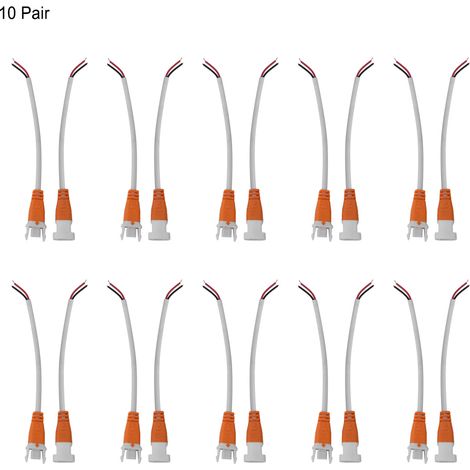 10 Pair Male Female 2 Pin Connector Cable DC Adapter Wire for LED Light Strip (1/5)