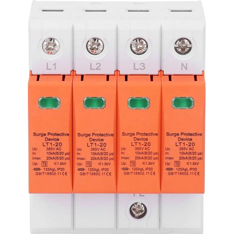 Dispositif de protection contre les surtensions 385VAC 10-20KA 4P basse tension (1/5)