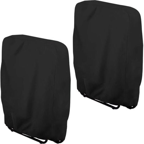 2 Pack Folding Deck Chair Covers (Black, 94 x 34 x 110 cm), Garden Folding Chair Windshield, Garden Deck Chair Cover MUMU (1/4)