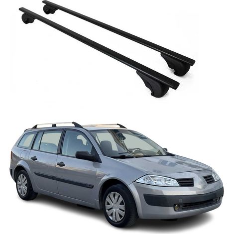 OMAC Dachträger Querträger für Renault Megane II 2003-2008 – Abschließbar – Max. 75 kg – 2 Stangen Stahl Schwarz (1/5)