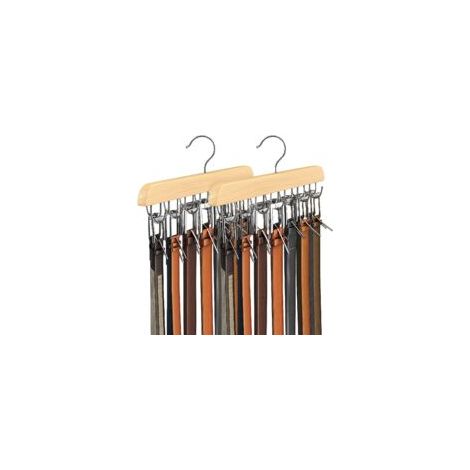 Cintre de ceinture pour placard, porte-ceinture en bois robuste, accessoires de placard avec 14 crochets, organiseur de ceinture pour organiseurs de placard et rangement maximum de 42 ceintures (1/5)