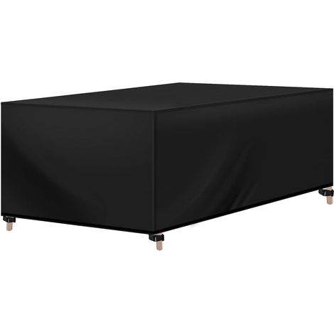 WOLTU Funda Protectora para Muebles Jardin Funda Sofa Exterior de Tela Oxford 420D Cubierta de Muebles con Cordon Resistente a Viento Agua y Rayos UV Rectangular 242x162x100cm Negro (1/5)