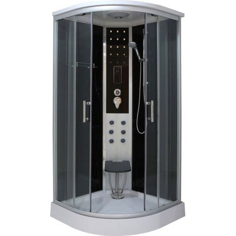 Cabine de douche LEDA Hammam 90x90x215 cm NOIR