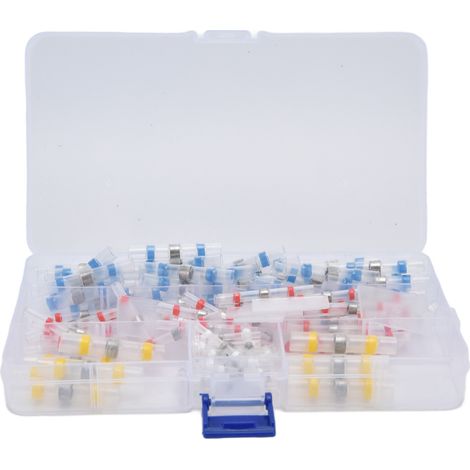 Lot de 120 connecteurs électriques étanches à sertir, manchons thermorétractables avec soudure, kit de raccordement de fils (1/5)