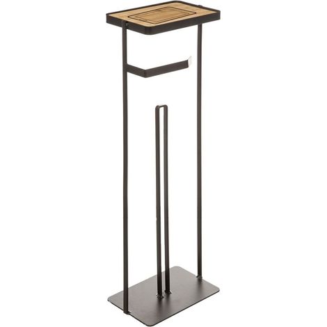 Dérouleur WC avec réserve et support téléphone Modern charbon (1/3)