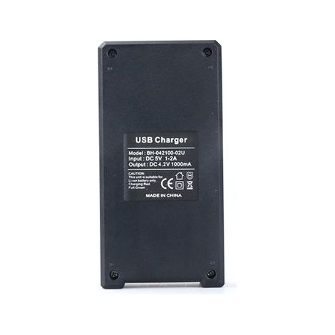Chargeur portable à charge rapide pour batteries rechargeables 18650 à 2 emplacements (1/5)