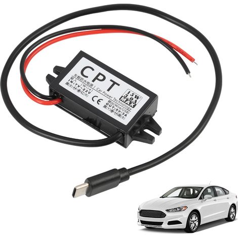 Adaptateur Secteur 12V vers USB Type C, Convertisseur de Tension DC vers DC 5V 3A 15W, Module Buck Étanche avec Protection et Haute Efficacité Module de Conversion étanche 12v USB c (1/5)