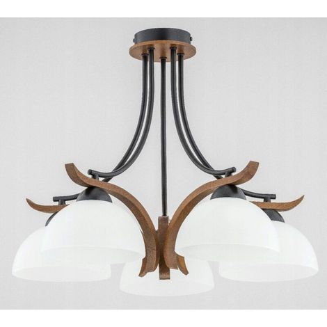 Alfac Bafia 26125 lampe plafonnier noir bois blanc