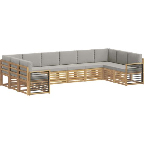 Sectional Sofa Set 10 pcs White and Light Grey vidaXL (1/5)
