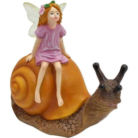 Kunstharzfigur, Kunsthandwerk, Geschenk, Schnecken-Blumenfeenstatue für Balkon, Garten oder Hof (1/5)