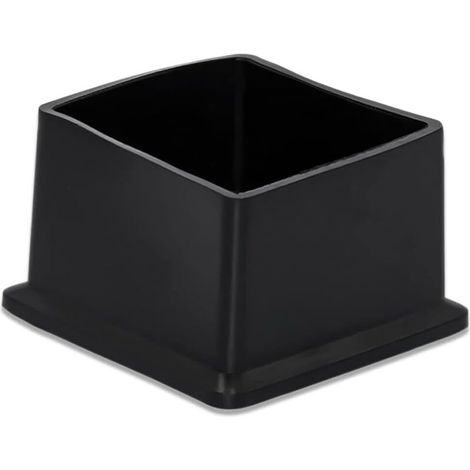 Noir.Lot de 4 Capuchons carrés pour Pieds de Chaise, de Table, de Chaise, de Sol, de Protection de Sol, en PVC Non marquant, 60 mm x 60 mm (6,0 x 6,0 cm) (1/5)