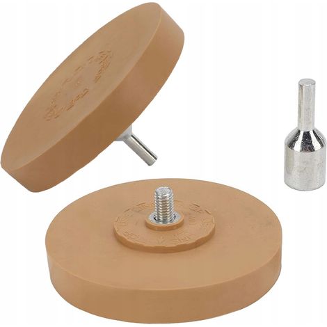 Gummischeibe / Scheibe zum Entfernen von Kleber von 90-mm-Felgen + Adapter für einen Schraubendreher