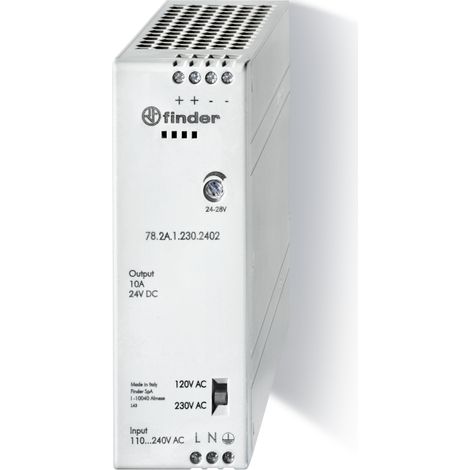 Alim indus E 120 ou 230V AC Sortie 24VDC 10A 240W FINDER 782A12302402PAS