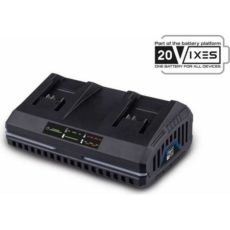 Doppio caricabatteria 20v per batterie 2.0/4.0 ah serie ixes Scheppach sdbc2.4a