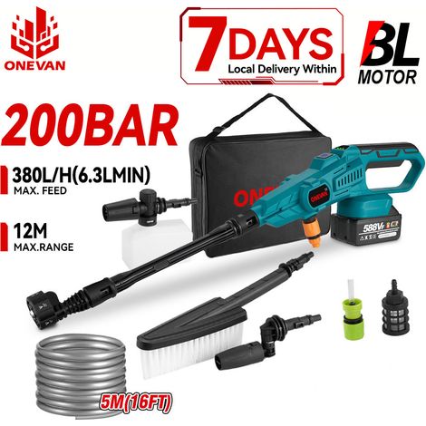 Nettoyeur haute pression sans fil 200 bars, nettoyeur de voiture portable, compatible avec les batteries Makita (batteries non incluses) (1/5)