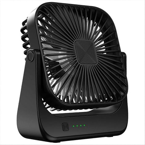 Ventilateur de bureau 4 vitesses stronger refroidissement airflow petit rechargeable silencieux mini pour maison et noir (1/5)