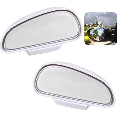 2pcs Miroir D'angle Mort Pour Rétroviseur, pour Voiture, Camion, SUV, Van - Miroir d'Angle Mort Réglable à 360 Degrés, Vision Élargie, Universel, Installation Facile, Blanc (1/5)