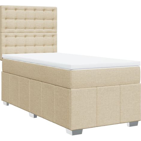 Maison Exclusive - Giroletto a Molle con Materasso Crema 80x200 cm inTessuto (1/5)