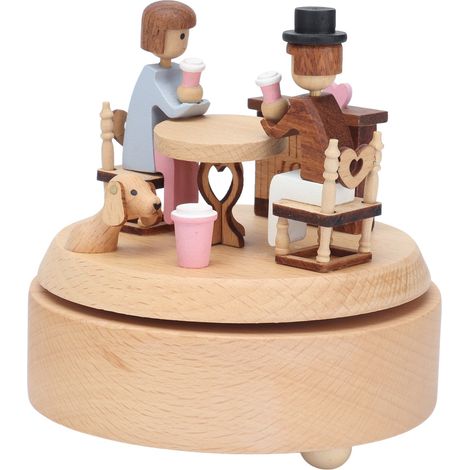 Boîte à musique en bois, boîte à mélodies, cadeau romantique pour la Saint-Valentin, décoration de meuble, douce date (1/5)
